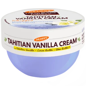 Tahitian Vanilla: Sourced from Tahiti our vanilla has superior nutrients to protect skin. Also contains Cocoa Butter, Shea Butter, Coconut Oil, and Vitamin E. Tahitian Vanilla Moisture Drenching Whipped Body Cream